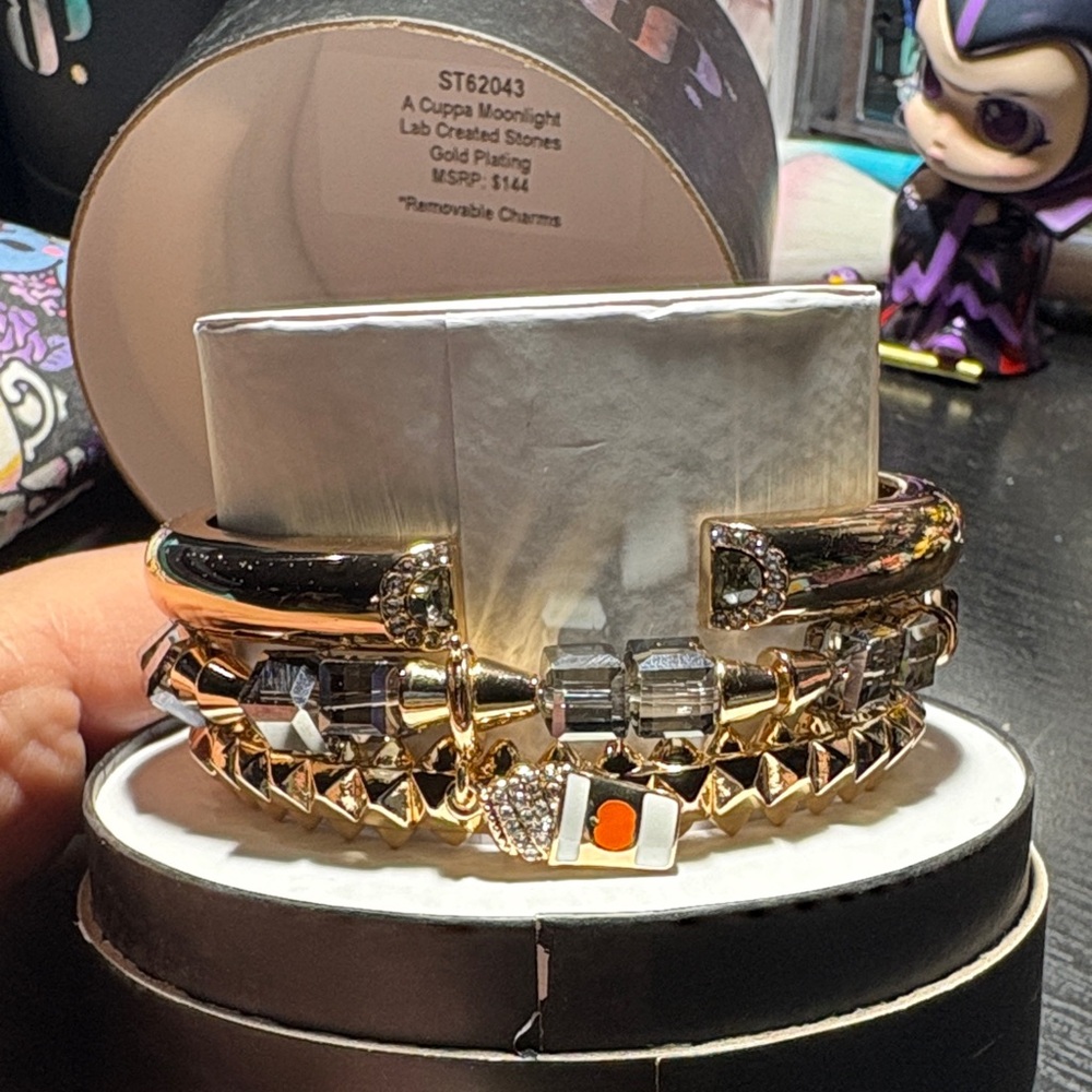 A Cuppa Moonlight Gold and Silver Charm Bracelet